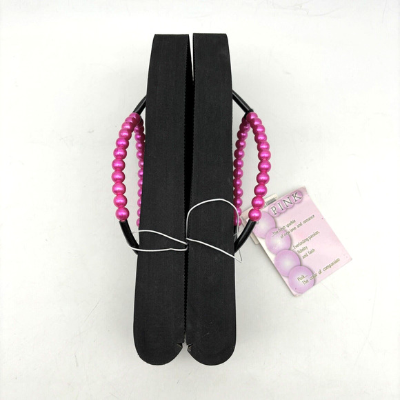 NWT Vintage 90s Y2K Xhilaration Platform Pink Pearl Strap Flip Flop Sandals 7 - Picture 12 of 16
